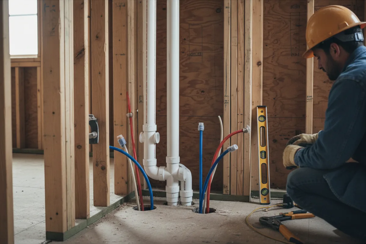 Drain and supply rough-in during Drain Cleaning in Cut Off